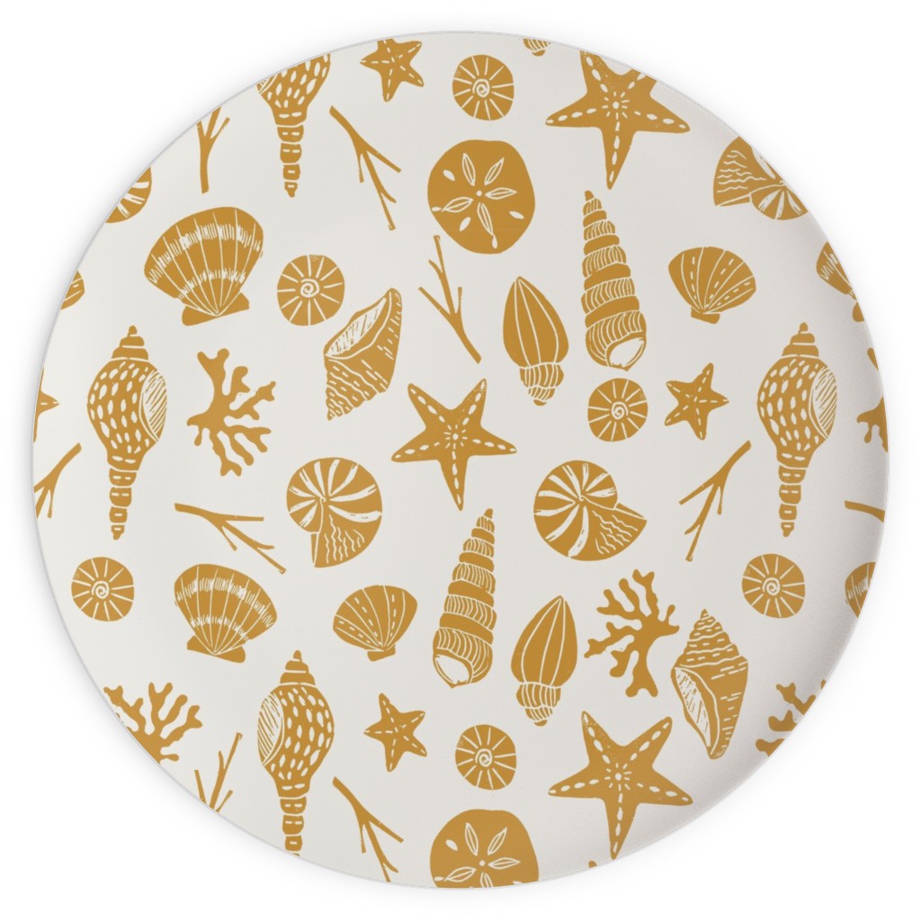 Seashells - Gold Plates, 10x10, Yellow, Classic Yellow
