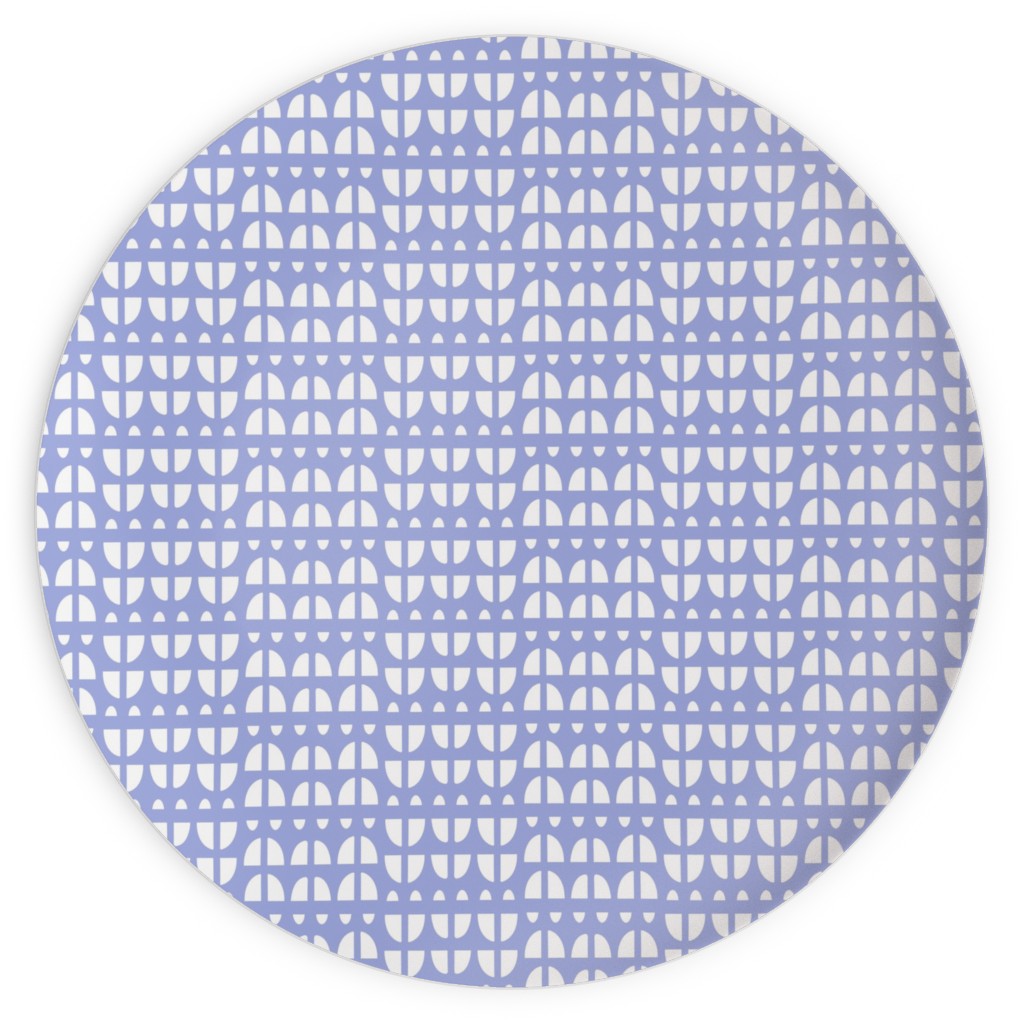 Geometric - Blue Plates, 10x10, Blue