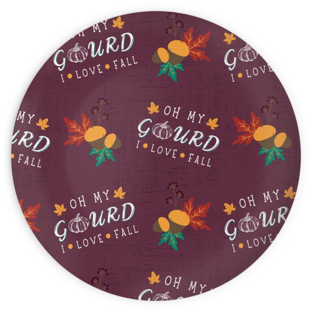 Oh My Gourd - Dark Plates, 10x10, Purple