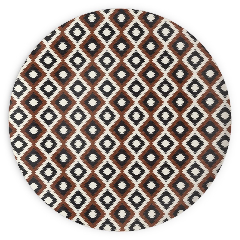 Aztec Plates, 10x10, Brown
