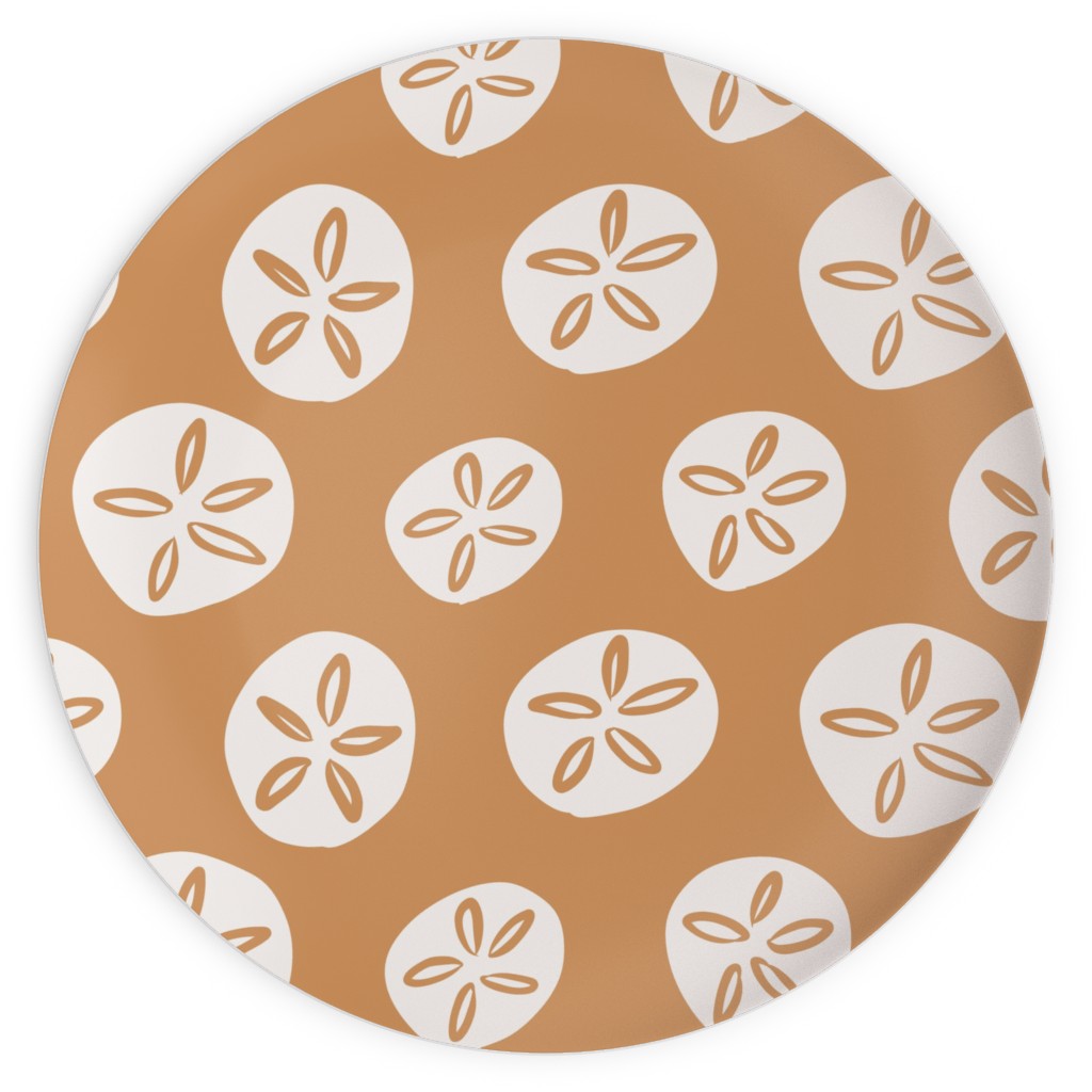 Sand Dollar Sea Shells Plates, 10x10, Orange