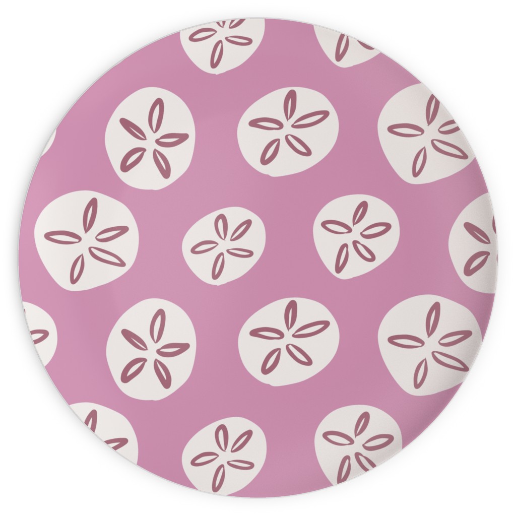 Sand Dollar Sea Shells Plates, 10x10, Pink, Whisper