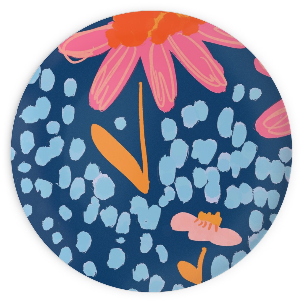 Spring Showers - Blue Plates, 10x10, Blue, True Blue