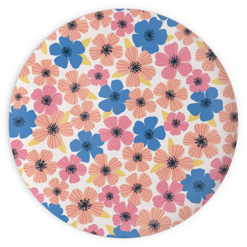 Flowerburst - Summer Mix Plates, 10x10, Pink, Bright Pink