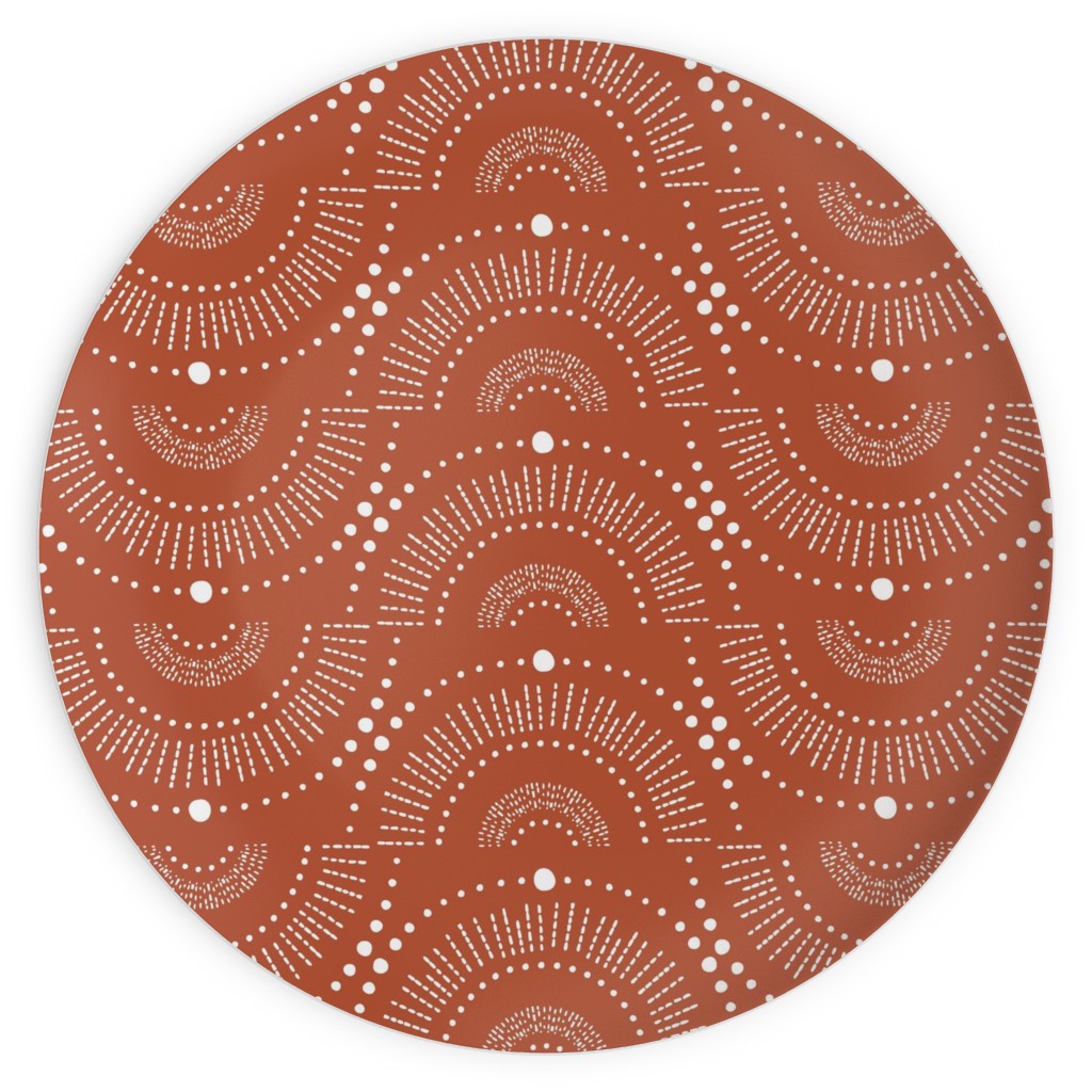 Rise and Shine Geometric - Terracotta Plates, 10x10, Orange, Orange