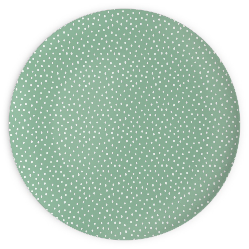 Joyful Bright Dots - Green Plates, 10x10, Green