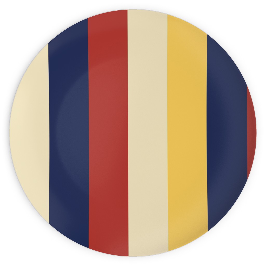 Camping Stripe Vertical - Multi Plates, 10x10, Multicolor