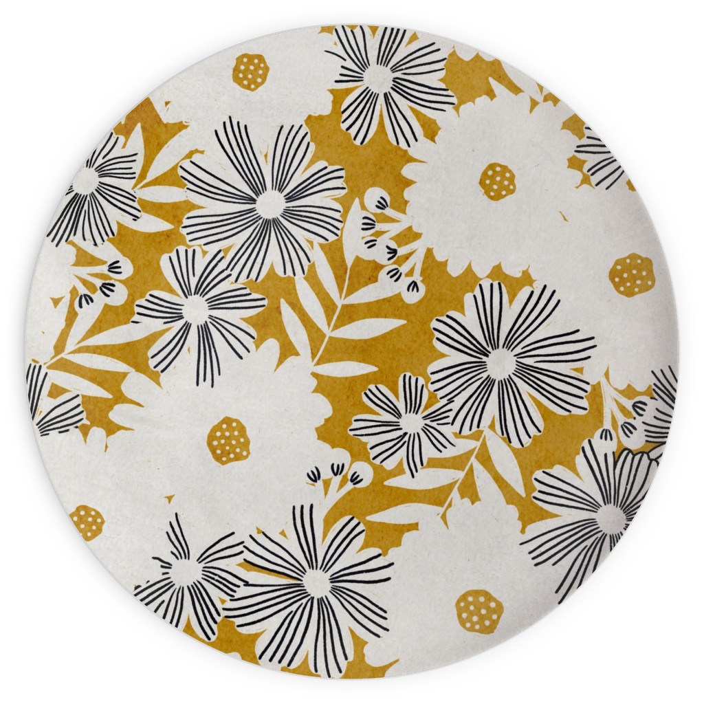 Stacy - Mustard Plates, 10x10, Yellow