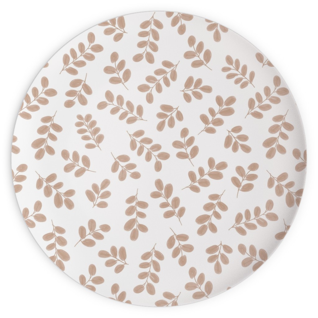 Whimsy Leaves - Neutral Plates, 10x10, White