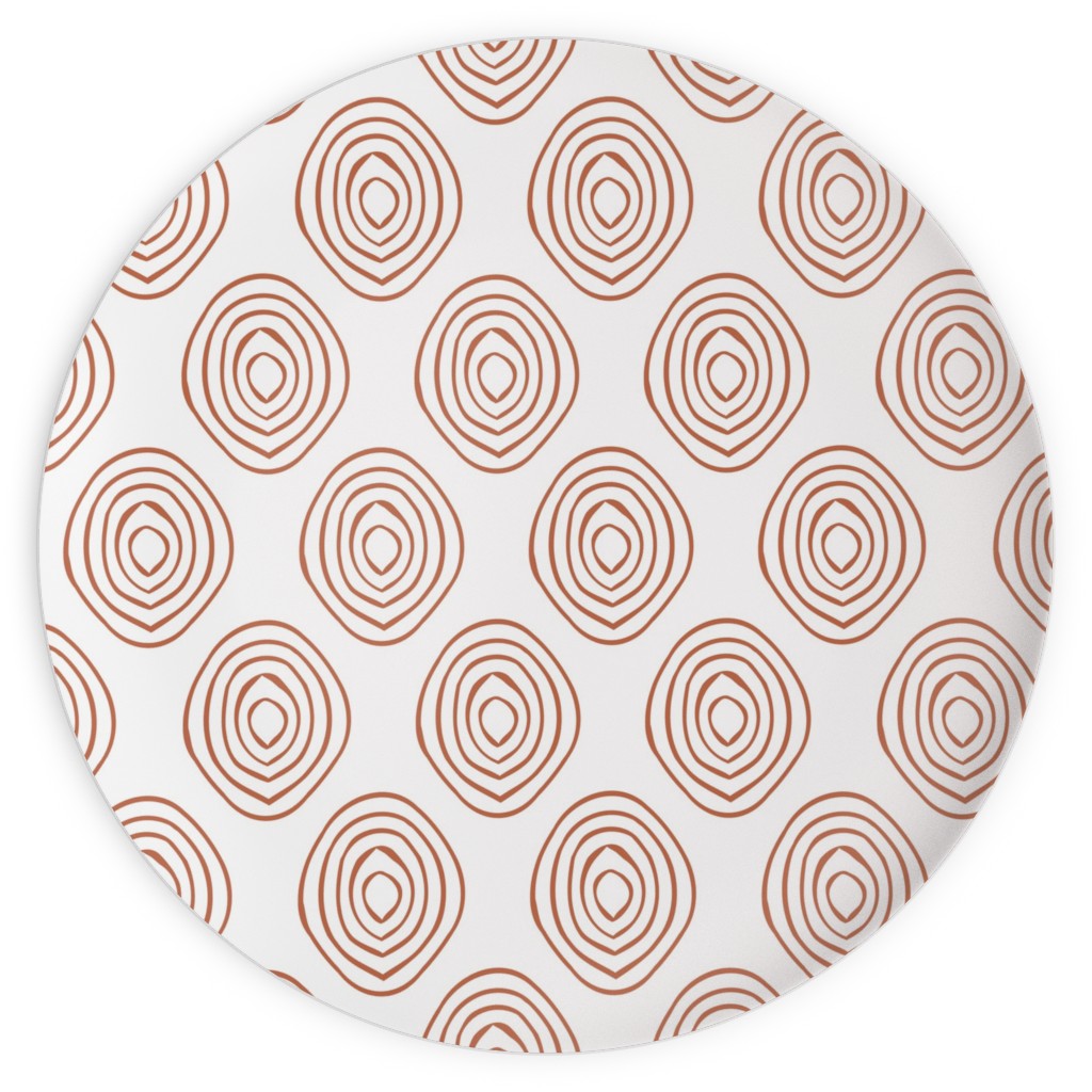 Abstract Circle - Terracotta Plates, 10x10, Brown