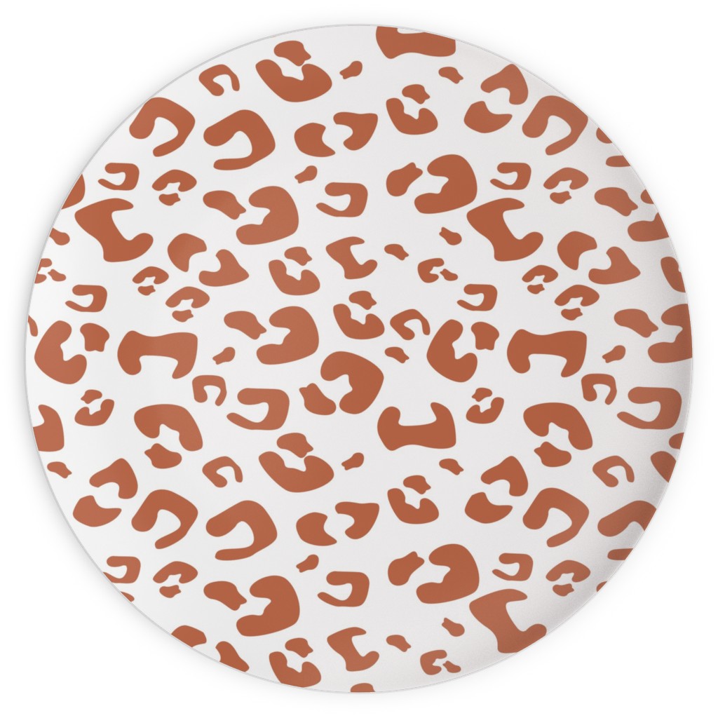 Leopard Print - Terracotta Plates, 10x10, Brown, Brown