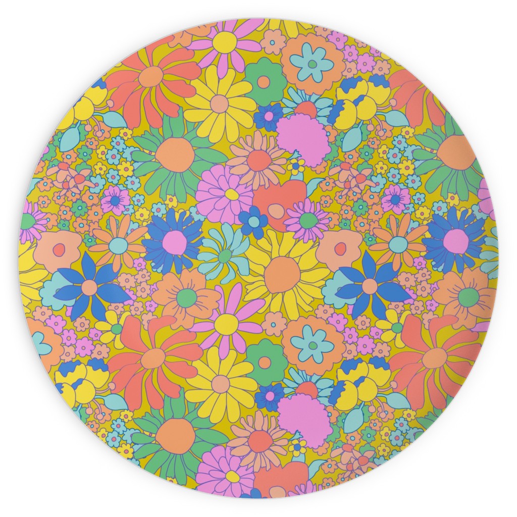 Groovy Meadow - Multi Plates, 10x10, Multicolor