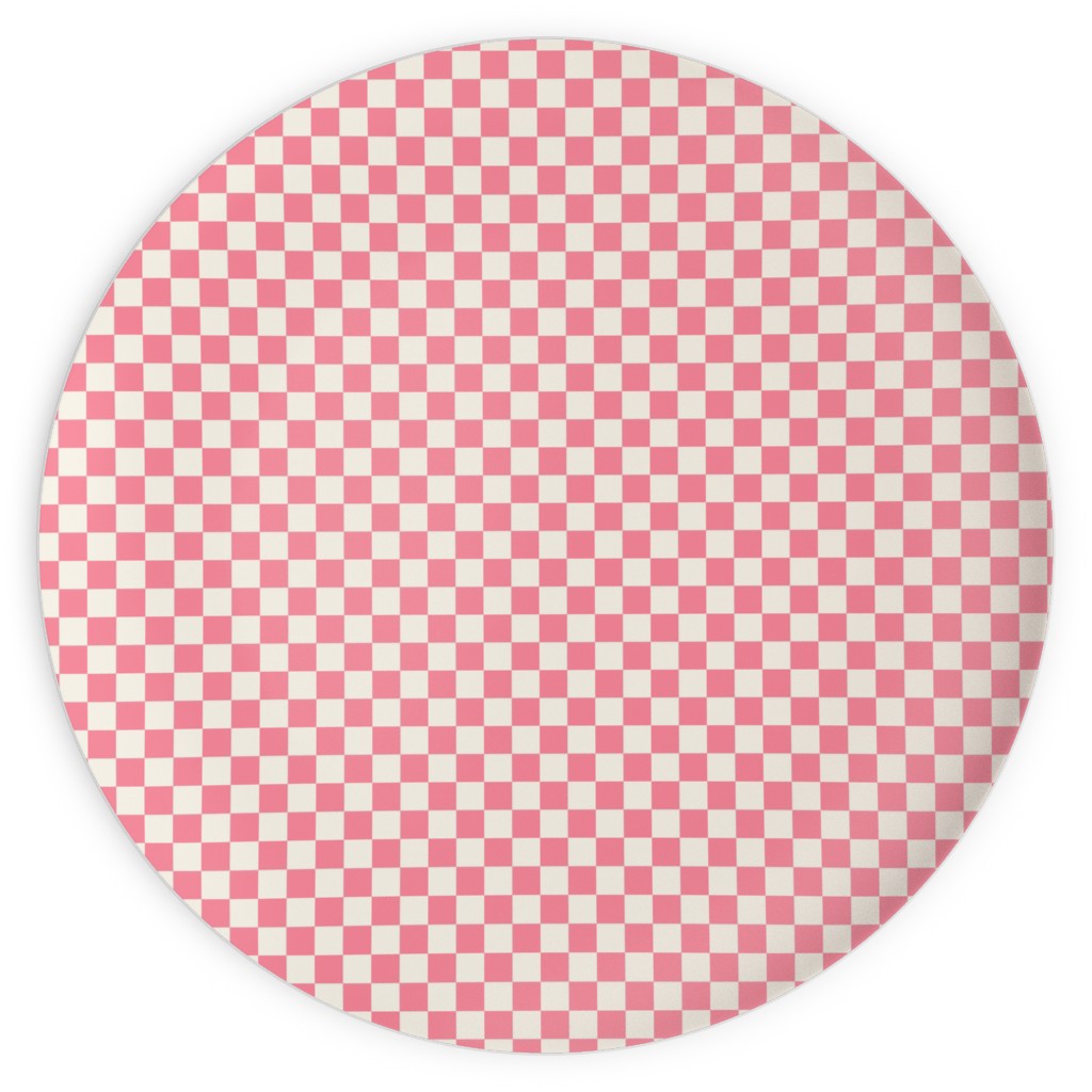Checkered - Pink Plates, 10x10, Pink