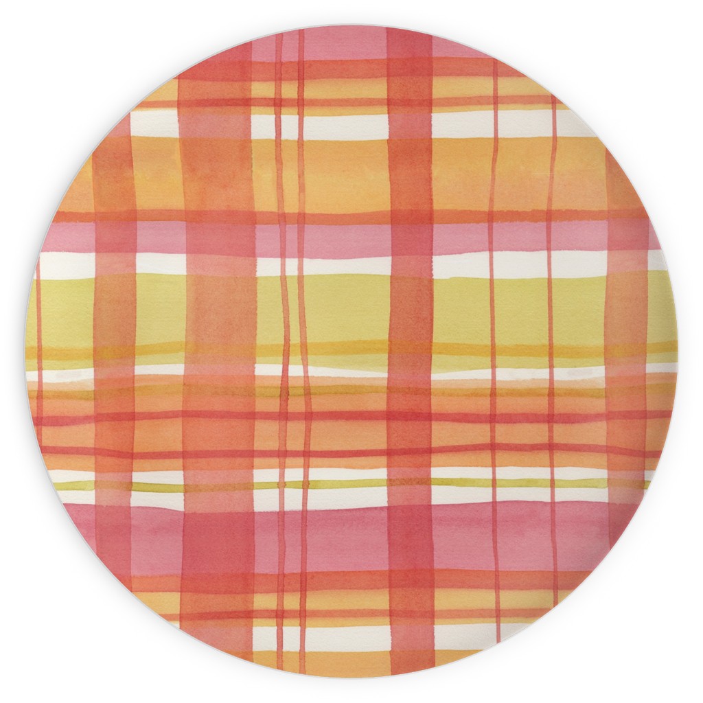 Summer Plaid Plates, 10x10, Multicolor