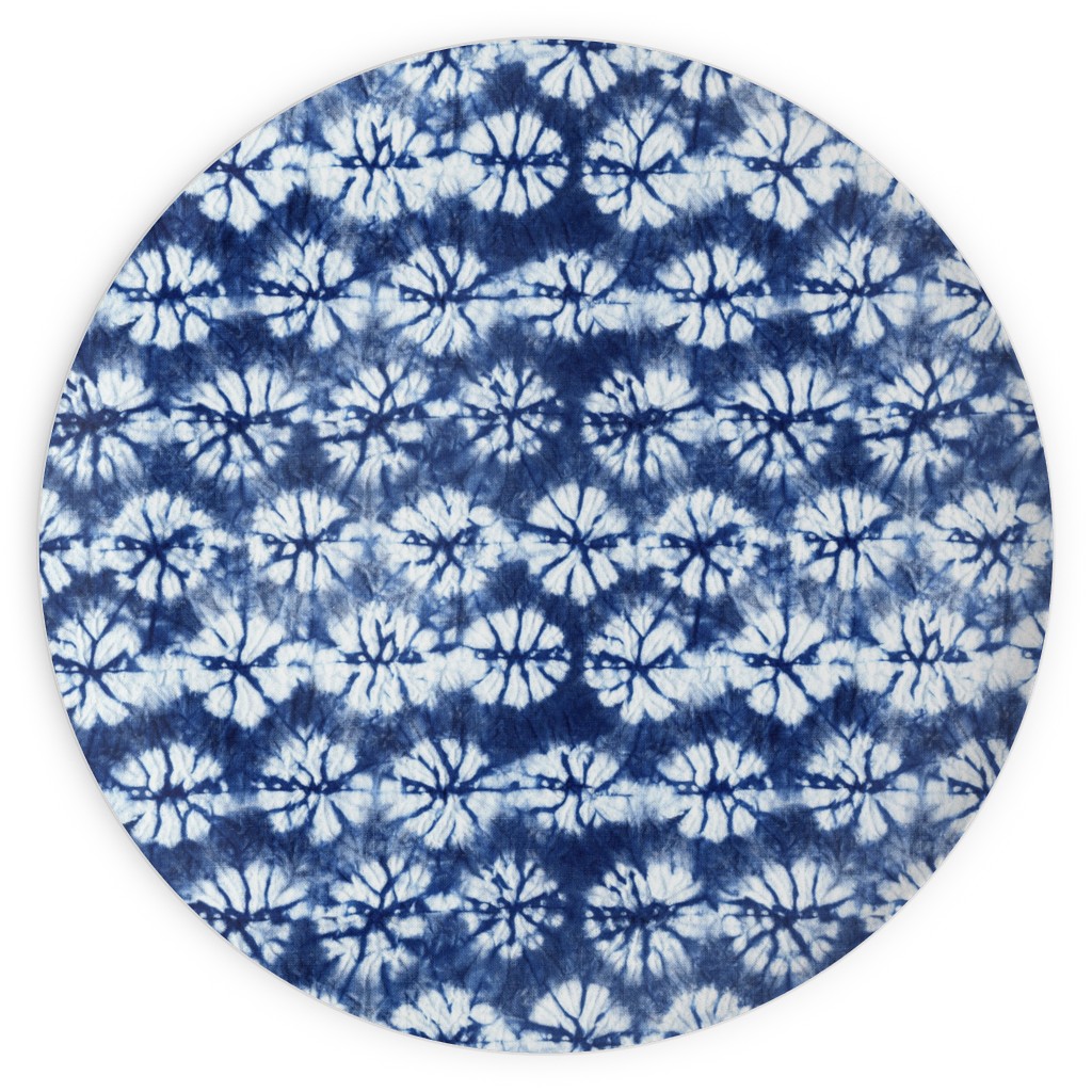 Shibori Pine - Blue Plates, 10x10, Blue