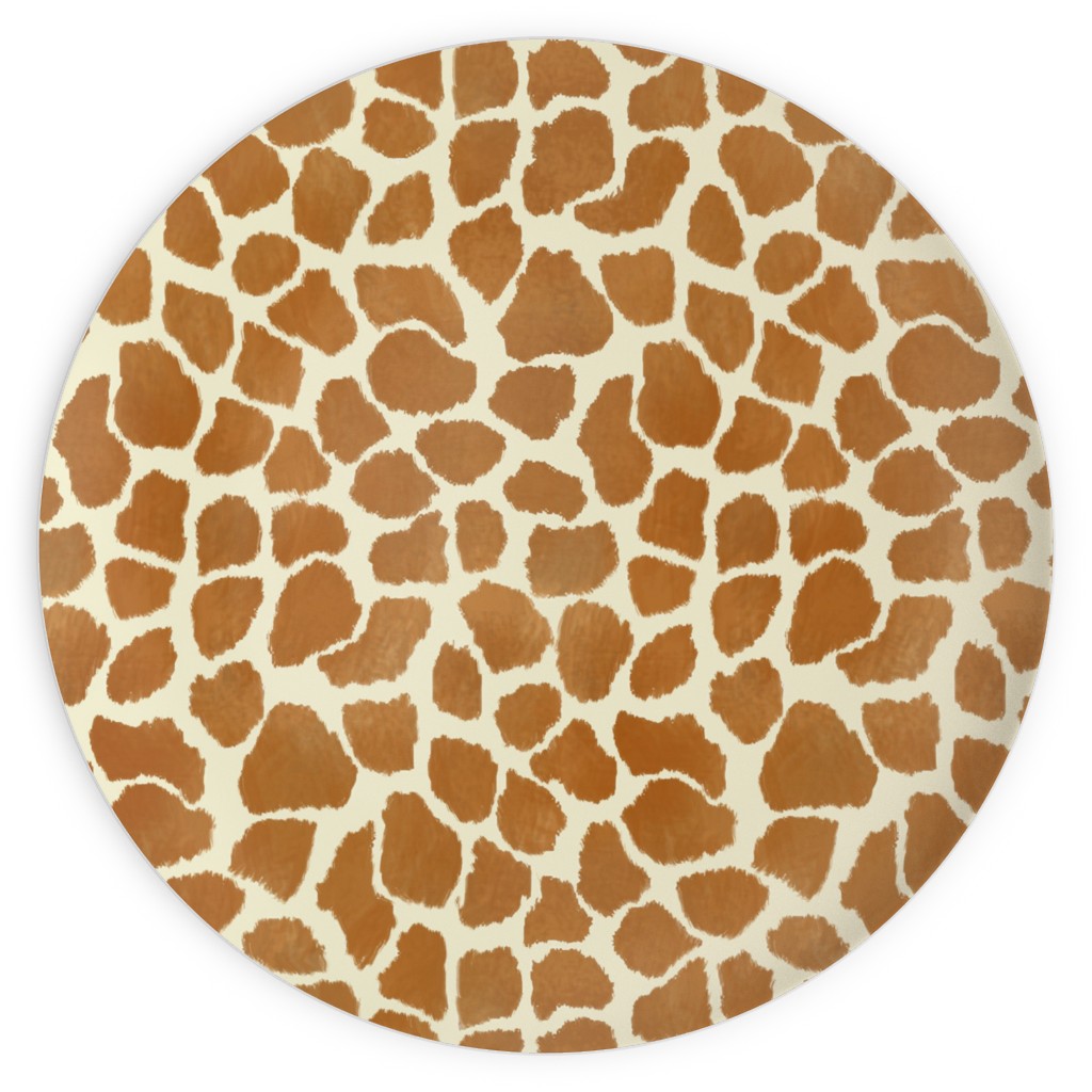 Giraffe Spots Plates, 10x10, Brown