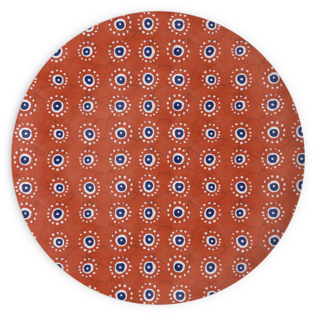 Batik Suns Plates, 10x10, Orange, Fawn