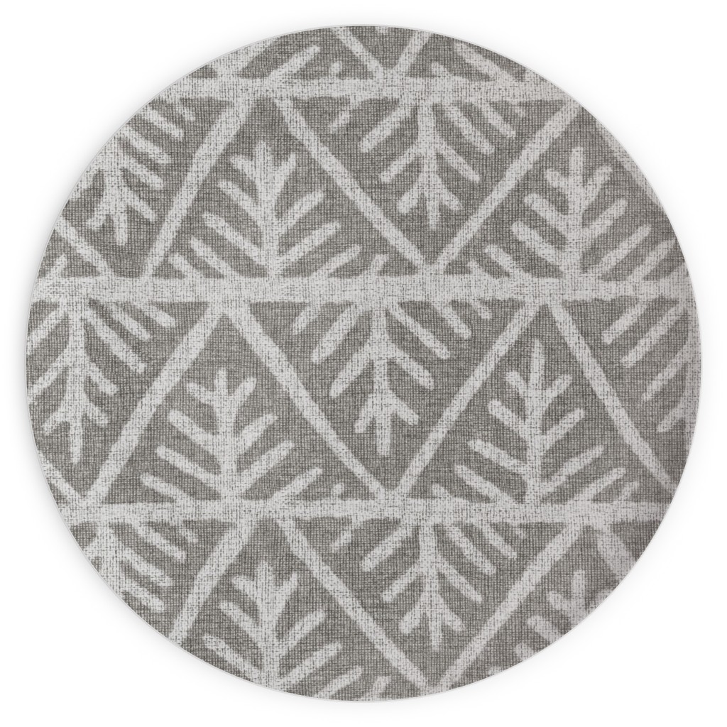 Textured Mudcloth Plates, 10x10, Gray, Silver