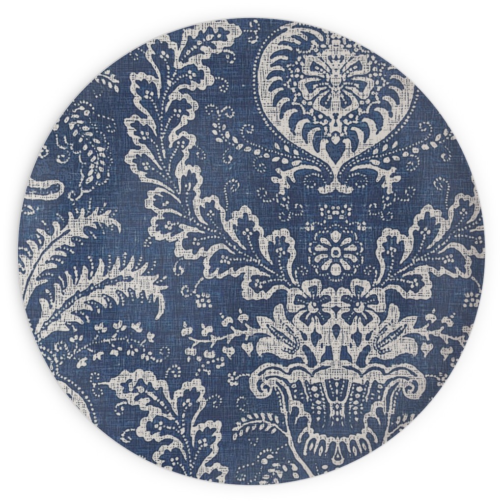 Antibes Batik - Blue Plates, 10x10, Blue