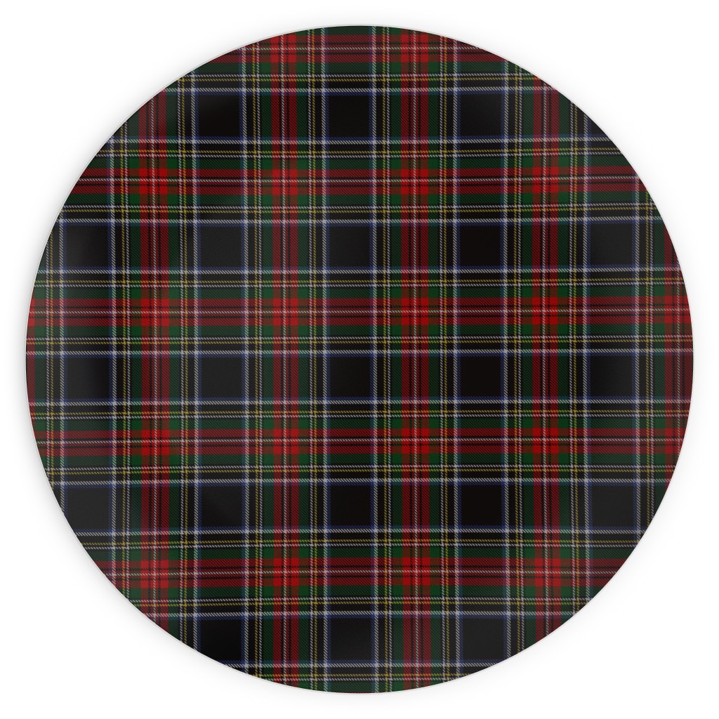 Black Stewart Tartan - Red Plates, 10x10, Black, Black