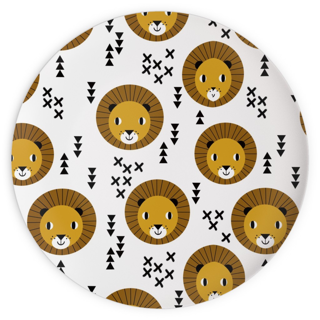 Happy Lion Safari Plates, 10x10, Brown