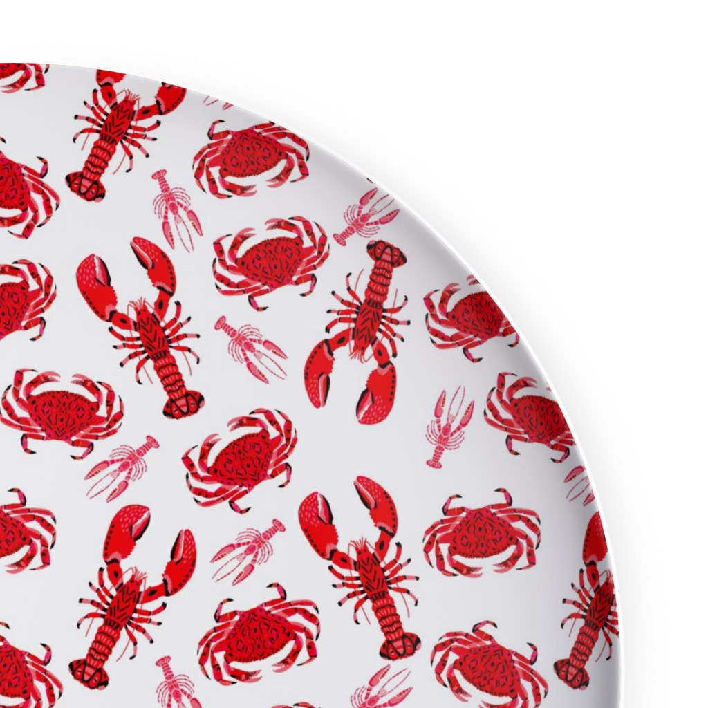 Crabs and Lobsters - Red Crustaceans on White Plates | Shutterfly