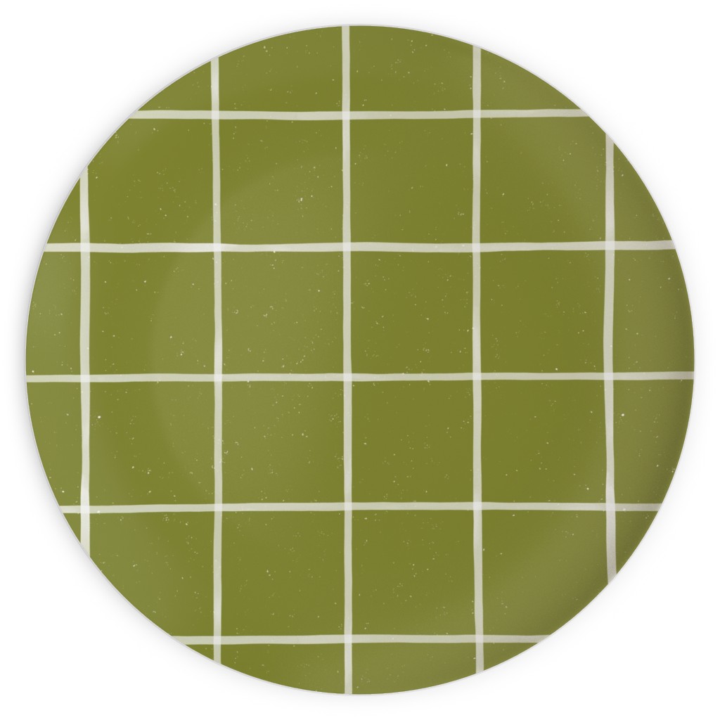 Watercolor Windowpane - Green Plates, 10x10, Green, Classic Green