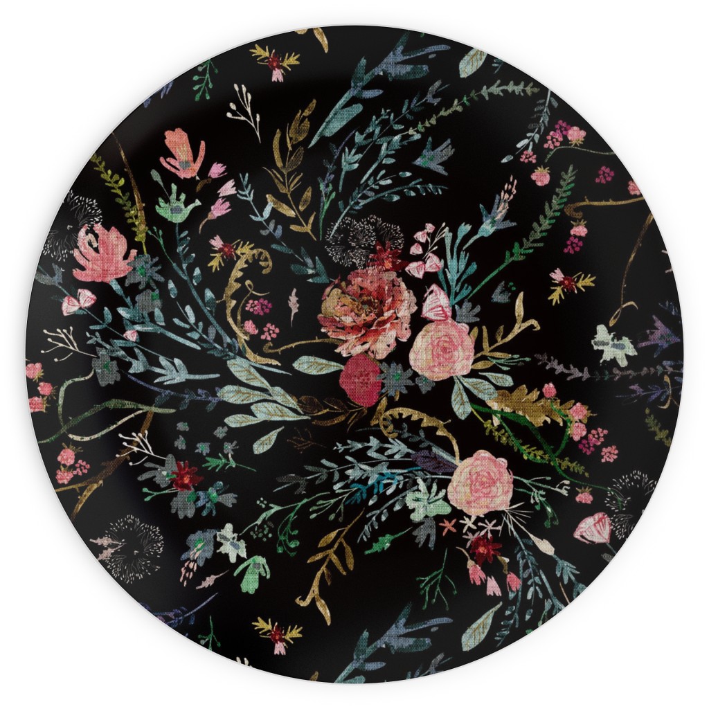 Fable Floral - Black Plates, 10x10, Black