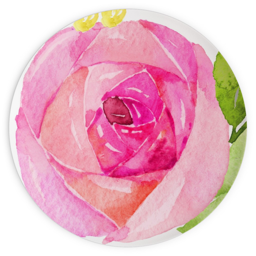 Spring Peonies, Roses, and Poppies - Pink Plates, 10x10, Pink
