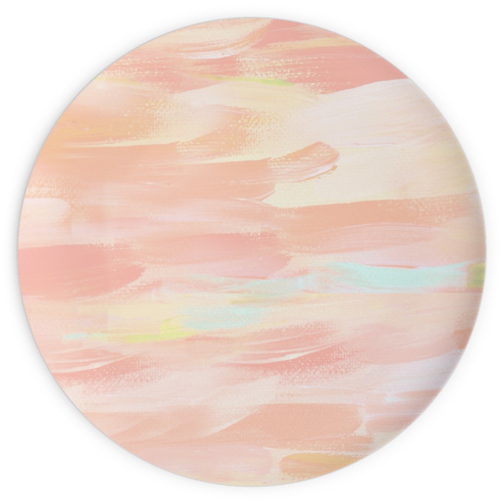 Paint Dabs - Peach Plates, 10x10, Pink