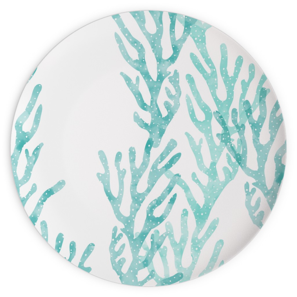 Coral Mermaid Plates, 10x10, Blue