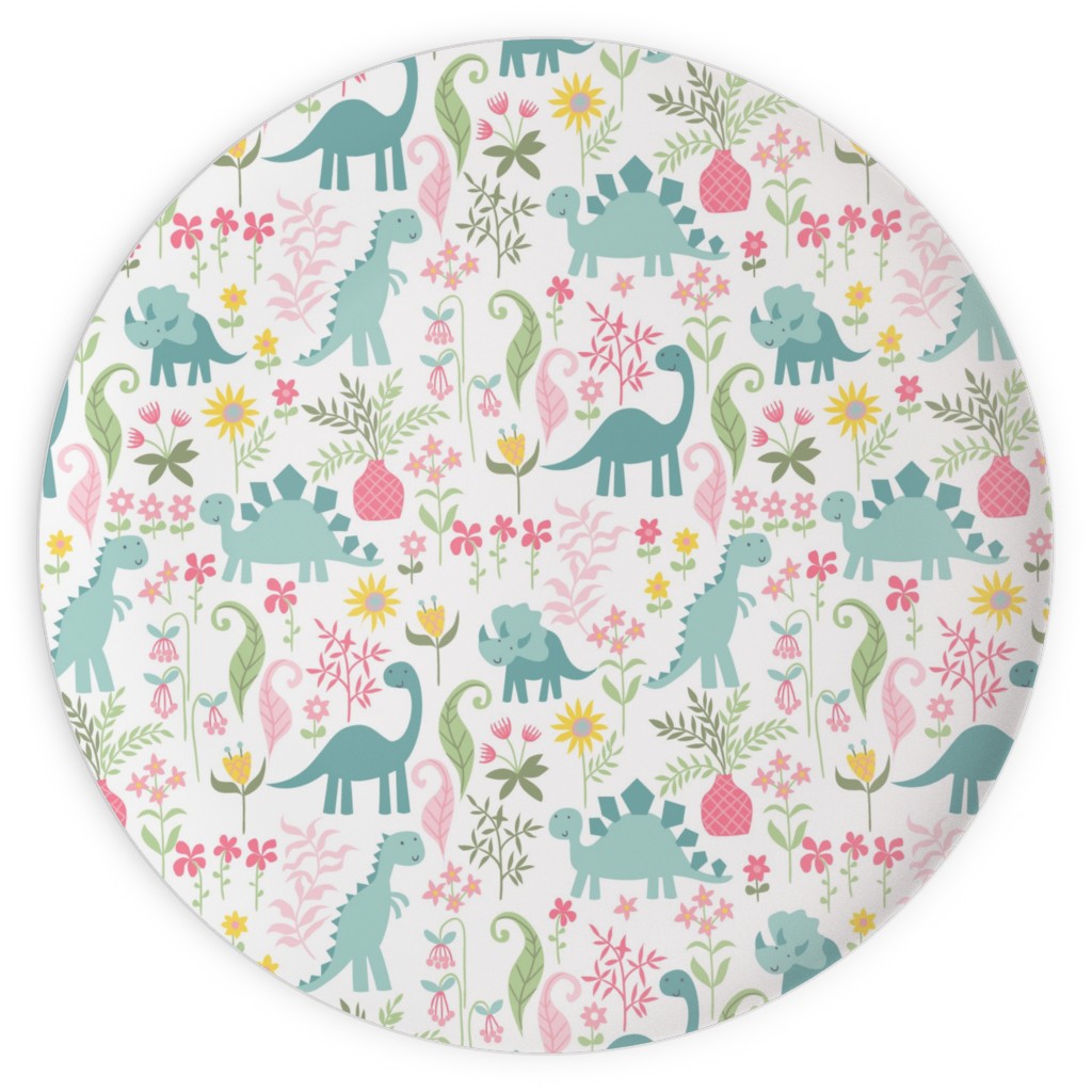 Dino Garden Plates, 10x10, Multicolor