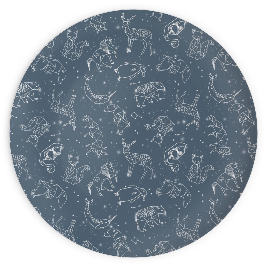 Animal Constellations - Blue Plates, 10x10, Blue, True Blue