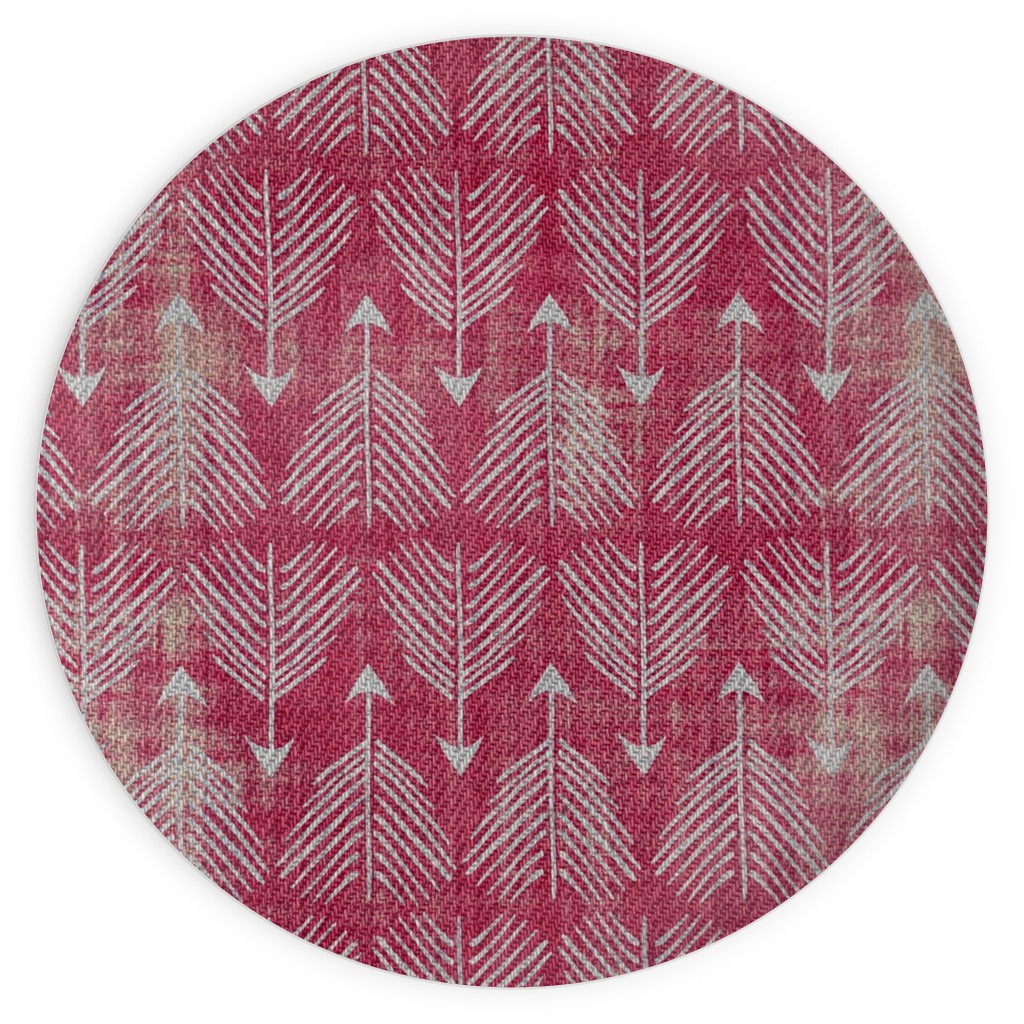 Django Arrows Plates, 10x10, Pink, Pomegranate