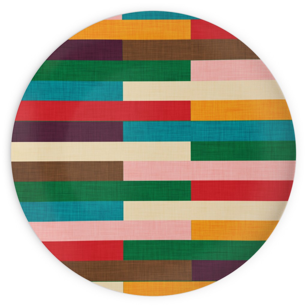 Kilim - Stripe - Multi Plates, 10x10, Multicolor