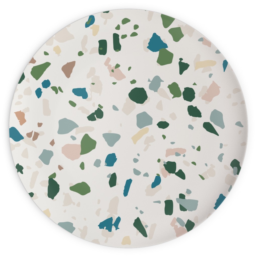 Terrazzo - Green on Cream Plates, 10x10, Green