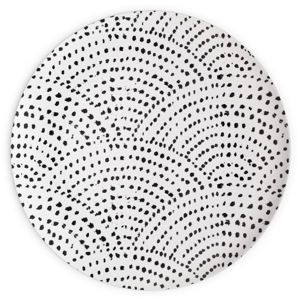 Ink Dot Scales Plates, 10x10, White, Silver Lining