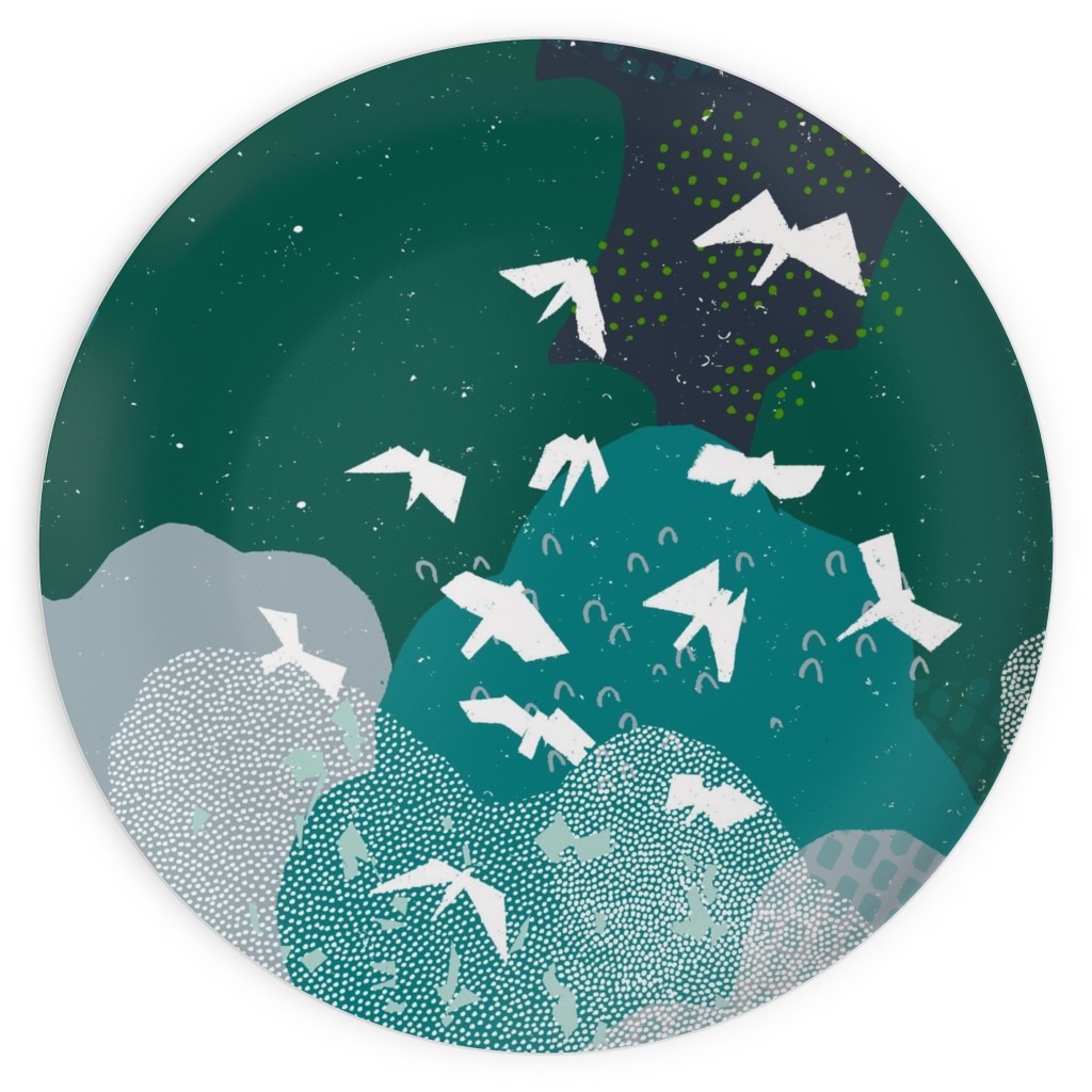 Forest Bird's Eye View - Green Plates, 10x10, Green, Classic Green