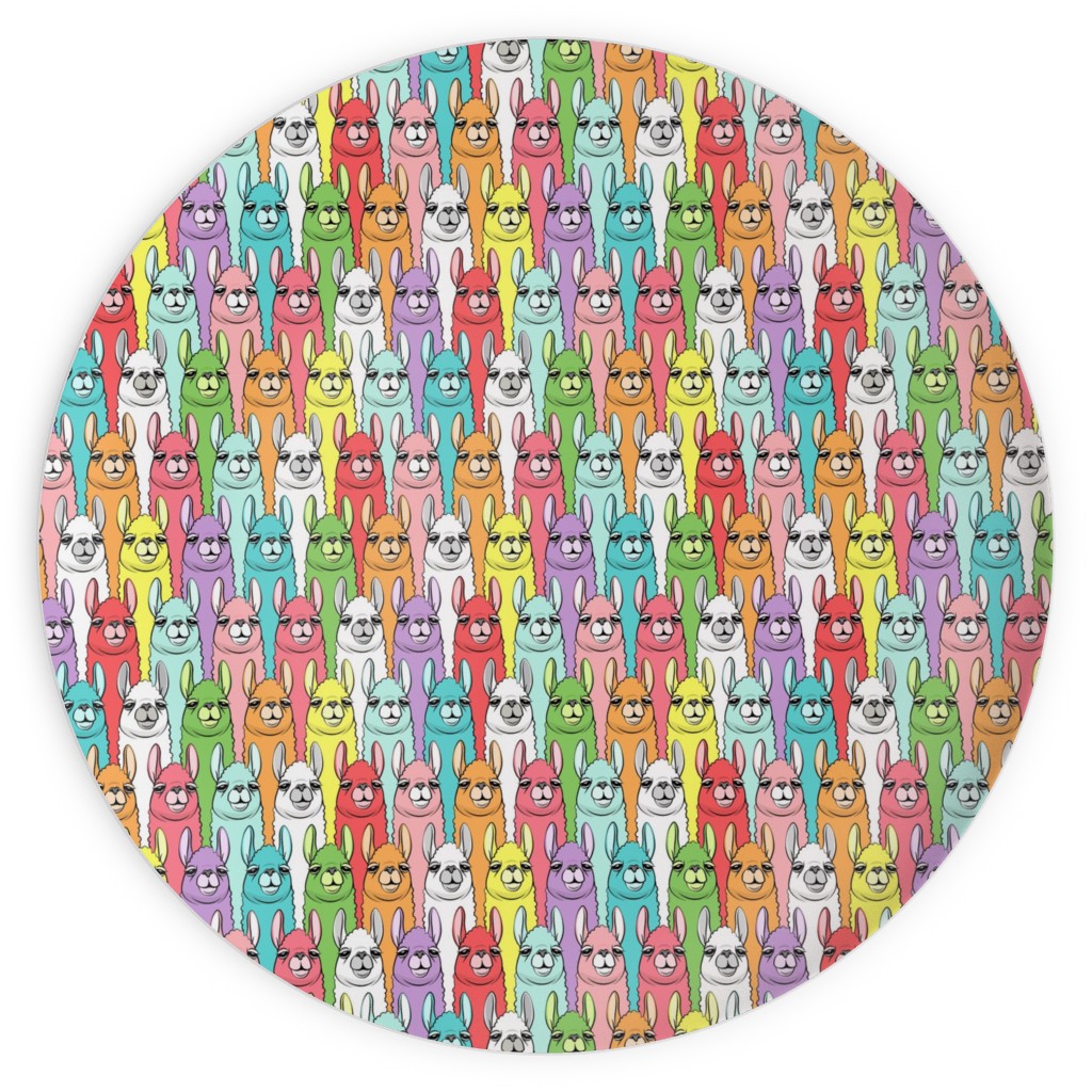 Rainbow Llamas - Multi Plates, 10x10, Multicolor