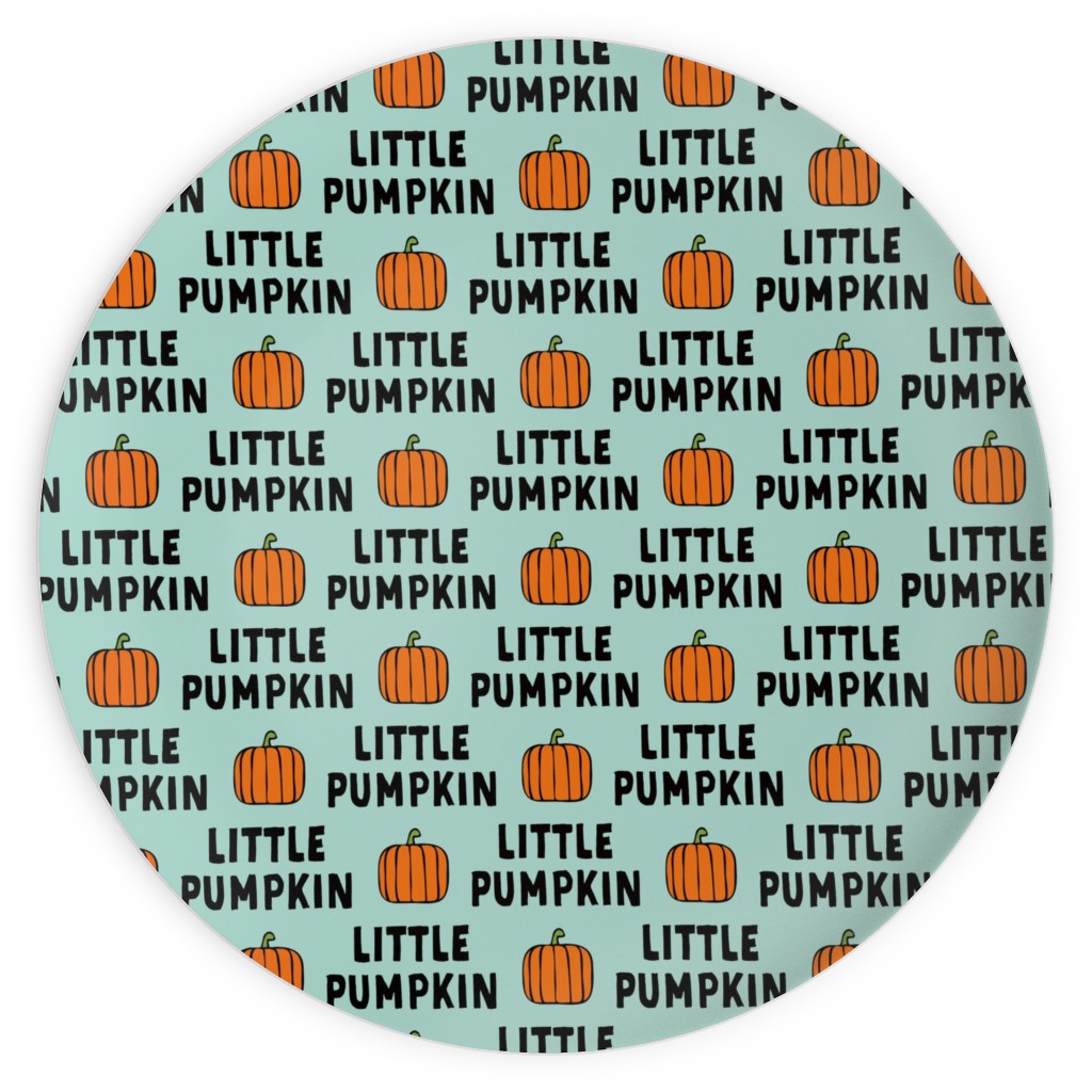 Little Pumpkin - Halloween - Aqua Plates, 10x10, Green