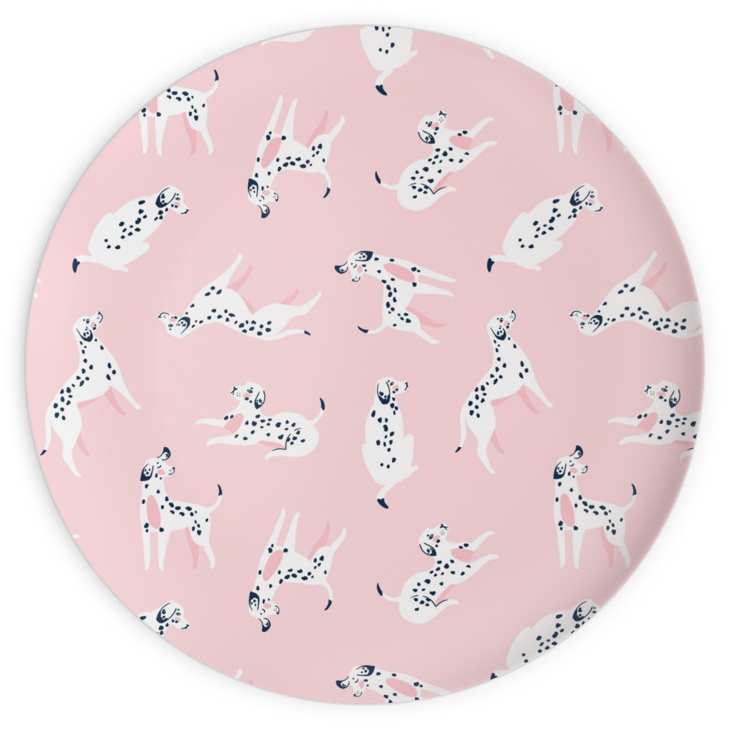Funny Dalmatian - Pink Plates, 10x10, Pink