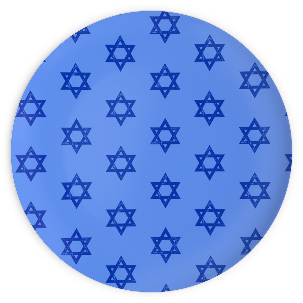 Star of David - Blue Plates, 10x10, Blue, True Blue