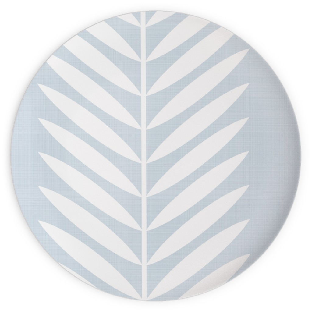 Laurel Leaf Stripe - Light Blue Plates, 10x10, Blue