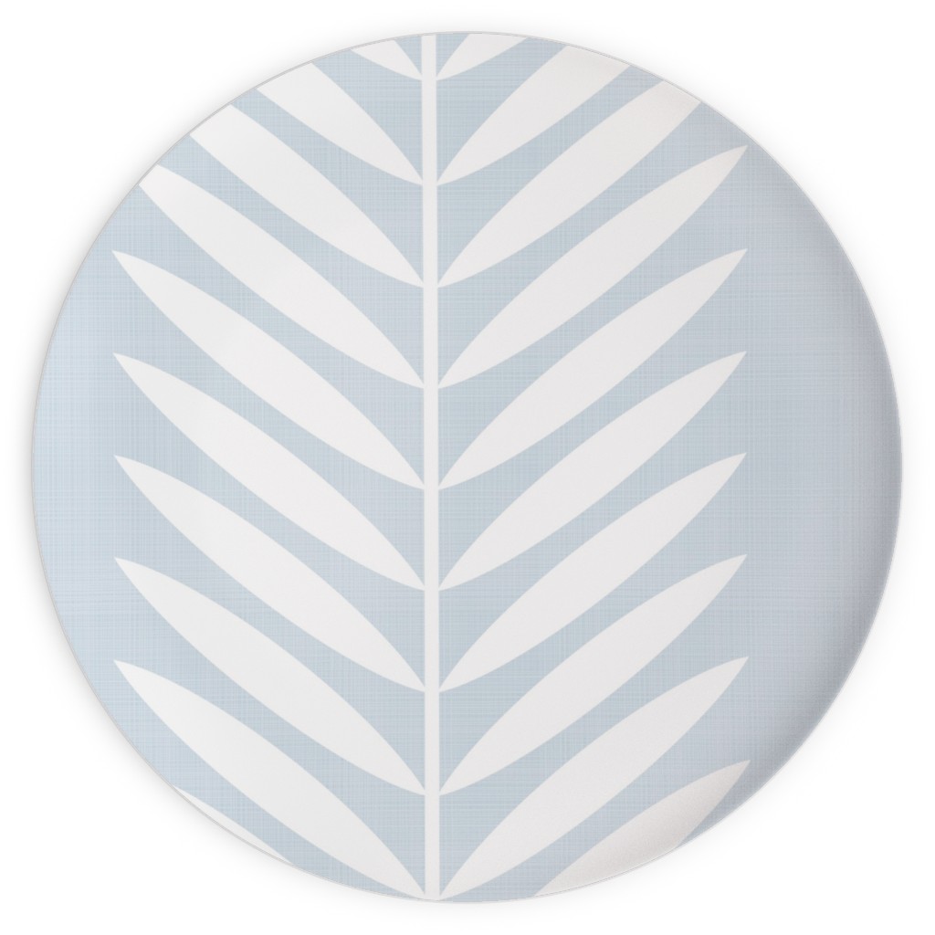 Laurel Leaf Stripe - Light Blue Plates, 10x10, Blue