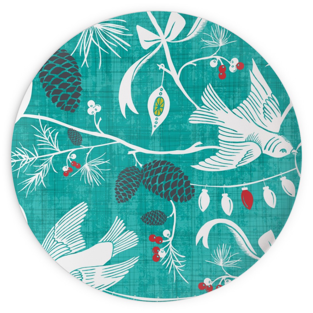 Merry Forest Plates, 10x10, Blue