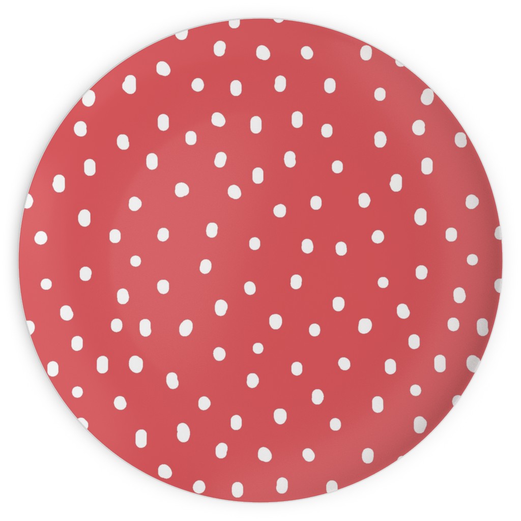 It's Snowing Plates, 10x10, Red