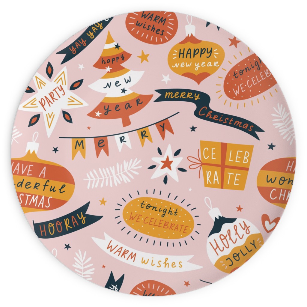 Seasons Greetings Plates, 10x10, Multicolor