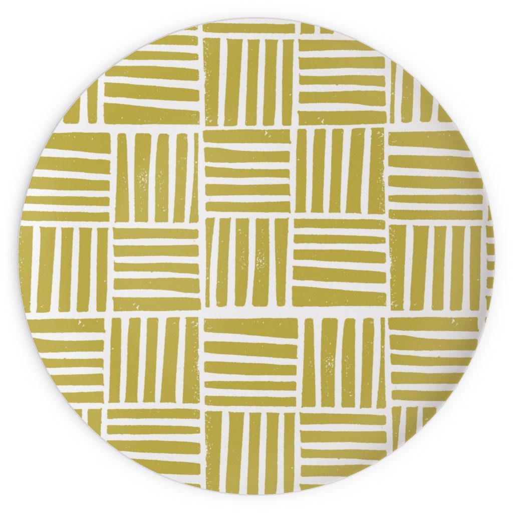 Thatch Stripe Grid - Yellow Plates, 10x10, Yellow