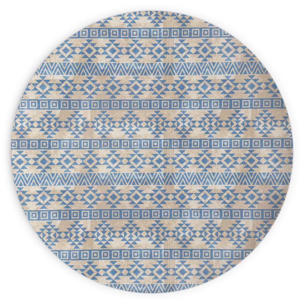 Modern Desert - Geometric Plates, 10x10, Blue