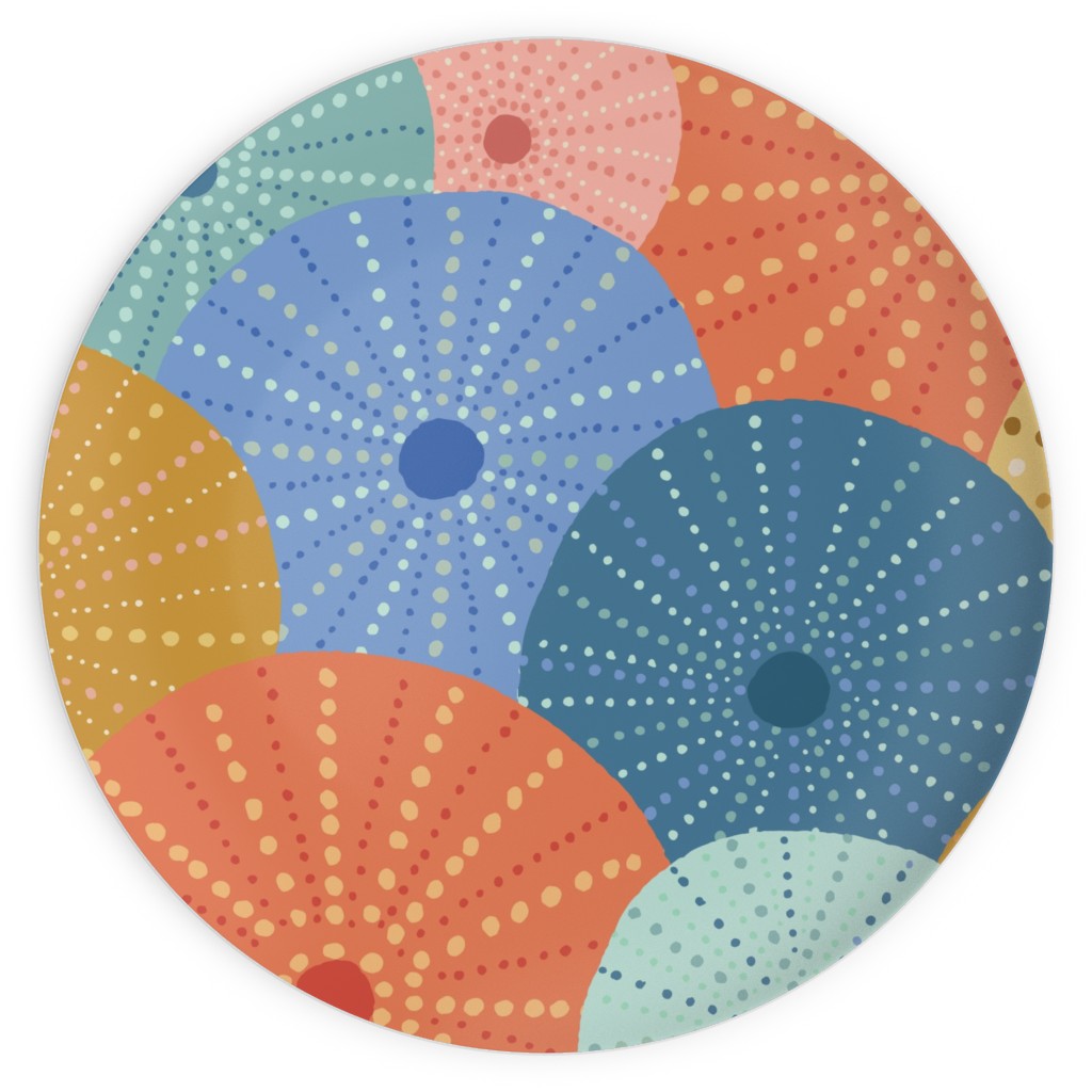 Colorful Sea Urchins Plates, 10x10, Multicolor